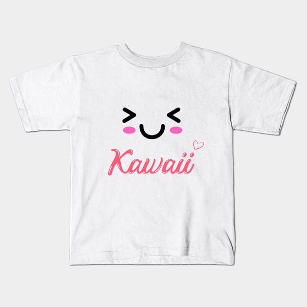 kawaii face Kids T-Shirt by SYAO